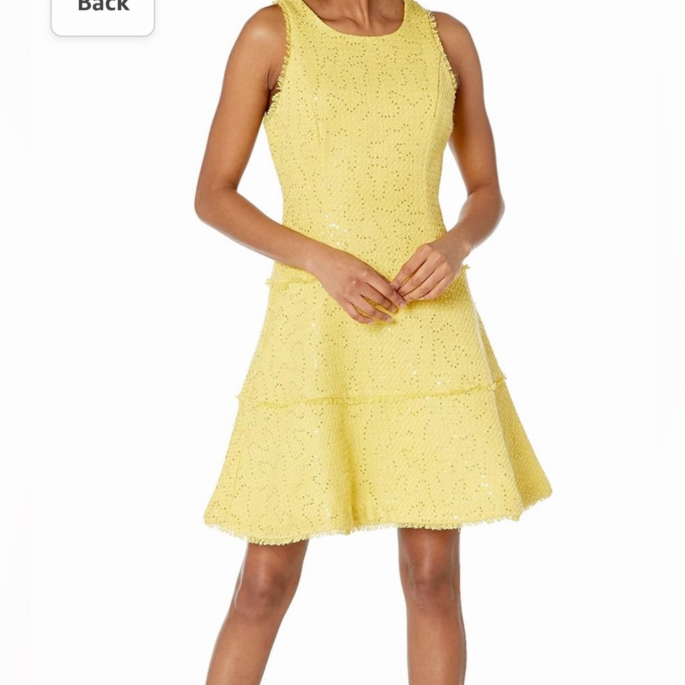 Likely Yellow Sleeveless A-line Mini Dress
